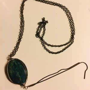 faux stone long Necklace